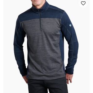 Kuhl Ryzer XL Men's Blue and Gray Quarter-Zip Pullover